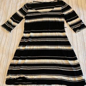 Black and white striped dress